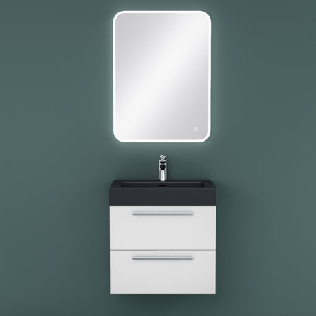 glasvilla Badmöbel-Set Waschbeckenunterschrank Waschtisch mit Unterschrank inkl. Mineralguss-Waschbecken in Anthrazit Quadratto