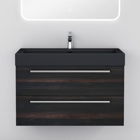 glasvilla Badmöbel-Set Waschbeckenunterschrank Waschtisch mit Unterschrank inkl. Mineralguss-Waschbecken in Anthrazit Quadratto