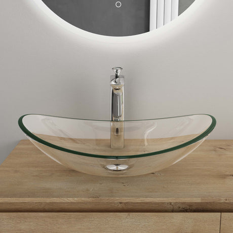 glasvilla Waschbecken Glas Aufsatzwaschbecken Glaswaschbecken Handwaschbecken Waschschale Oval