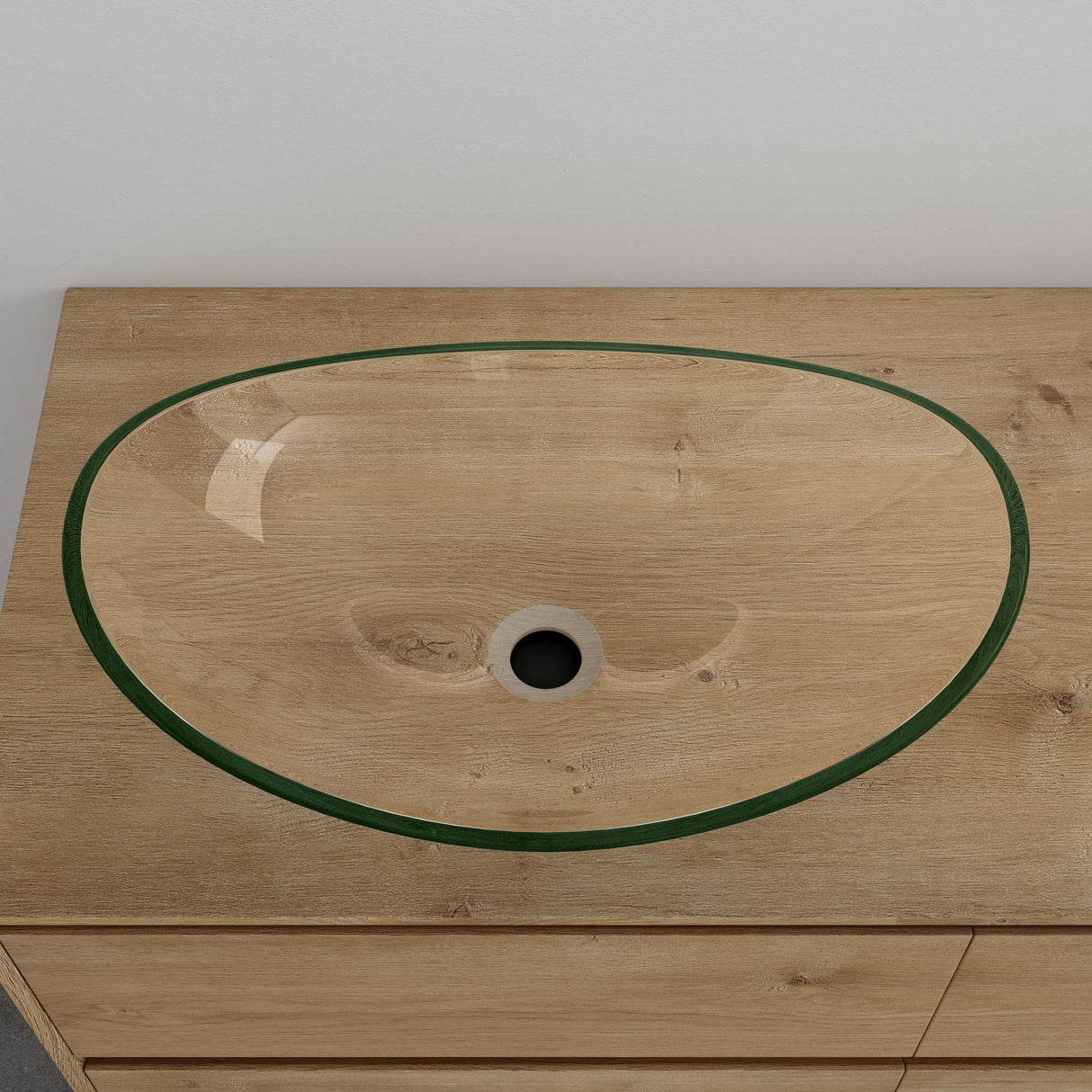 glasvilla Lavabo da Appoggio in Vetro Lavandino Bagno da Appoggio in Vetro Ovale