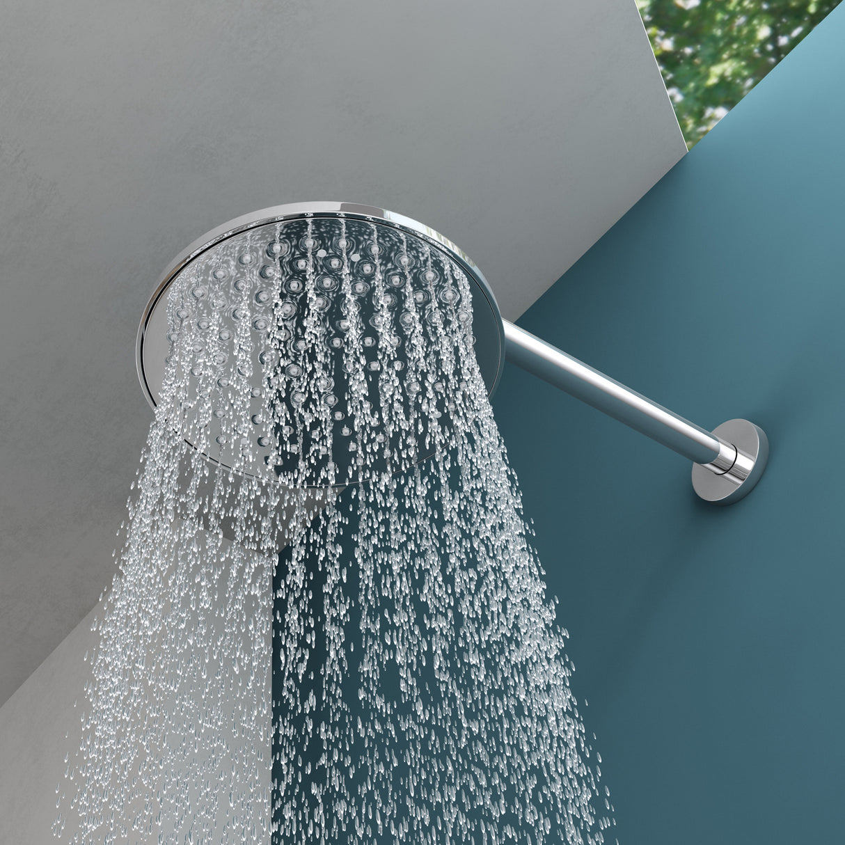 glasvilla Ducha de lluvia ahorradora de agua Sistema de ducha de bienestar Cabezal de ducha Ø40cm Juego de ducha con ducha de mano y mezclador monomando Sistema de ducha3