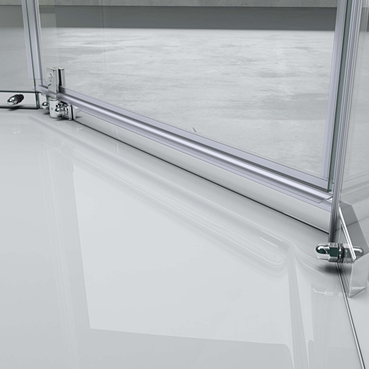 cabina de ducha en forma de pentágono glasvilla con plato de ducha, mampara de ducha de vidrio templado, instalación a ras de suelo posible, 8mm ESG, ducha Ravenna08