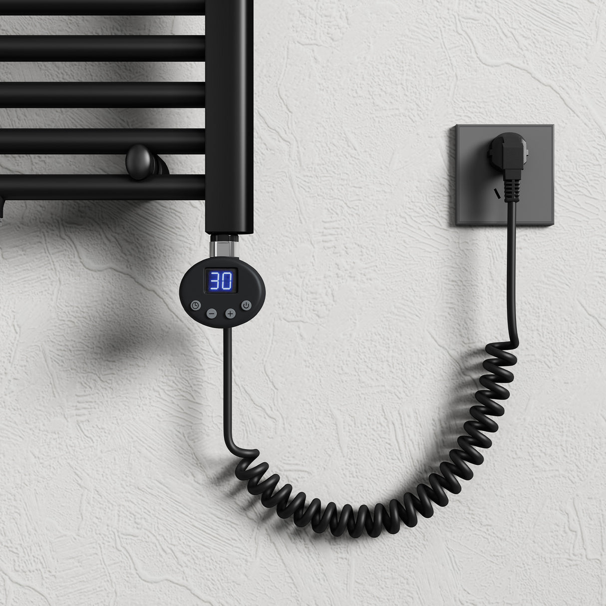 glasvilla Heizstab con termostato electrocalentador con pantalla LCD cartucho calefactor de acero inoxidable elemento calefactor para radiadores de baño calefacciones toalleros