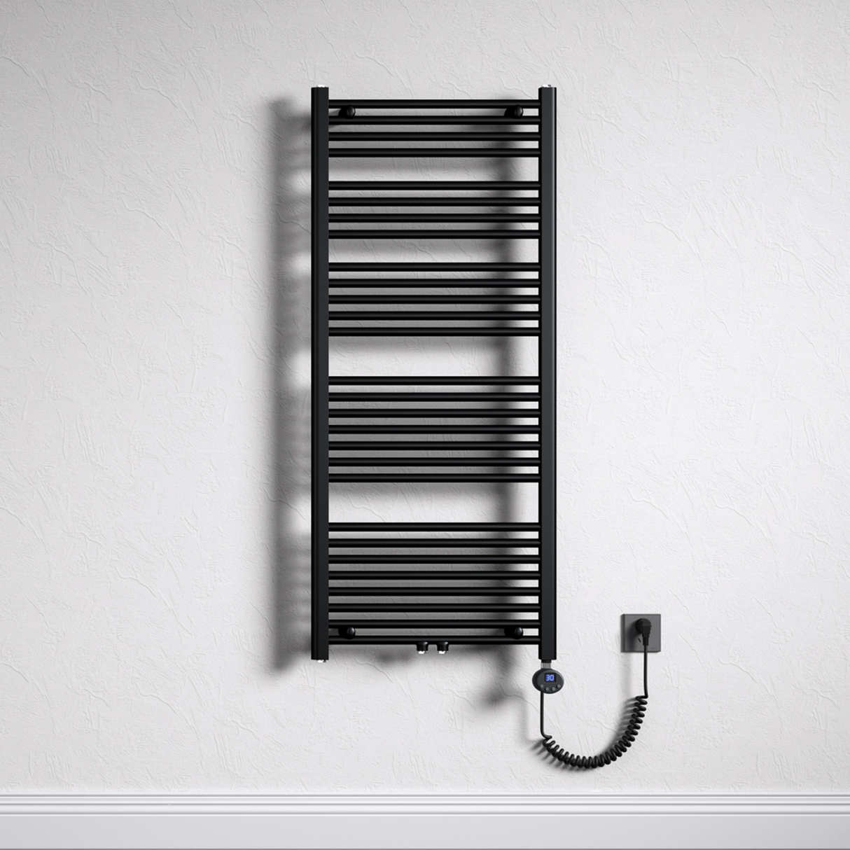 glasvilla Badheizkörper Elektrisch Handtuchwärmer für Strom, Seitenanschluss, Röhrenheizkörper Badheizung RHE mit Heizstab 02