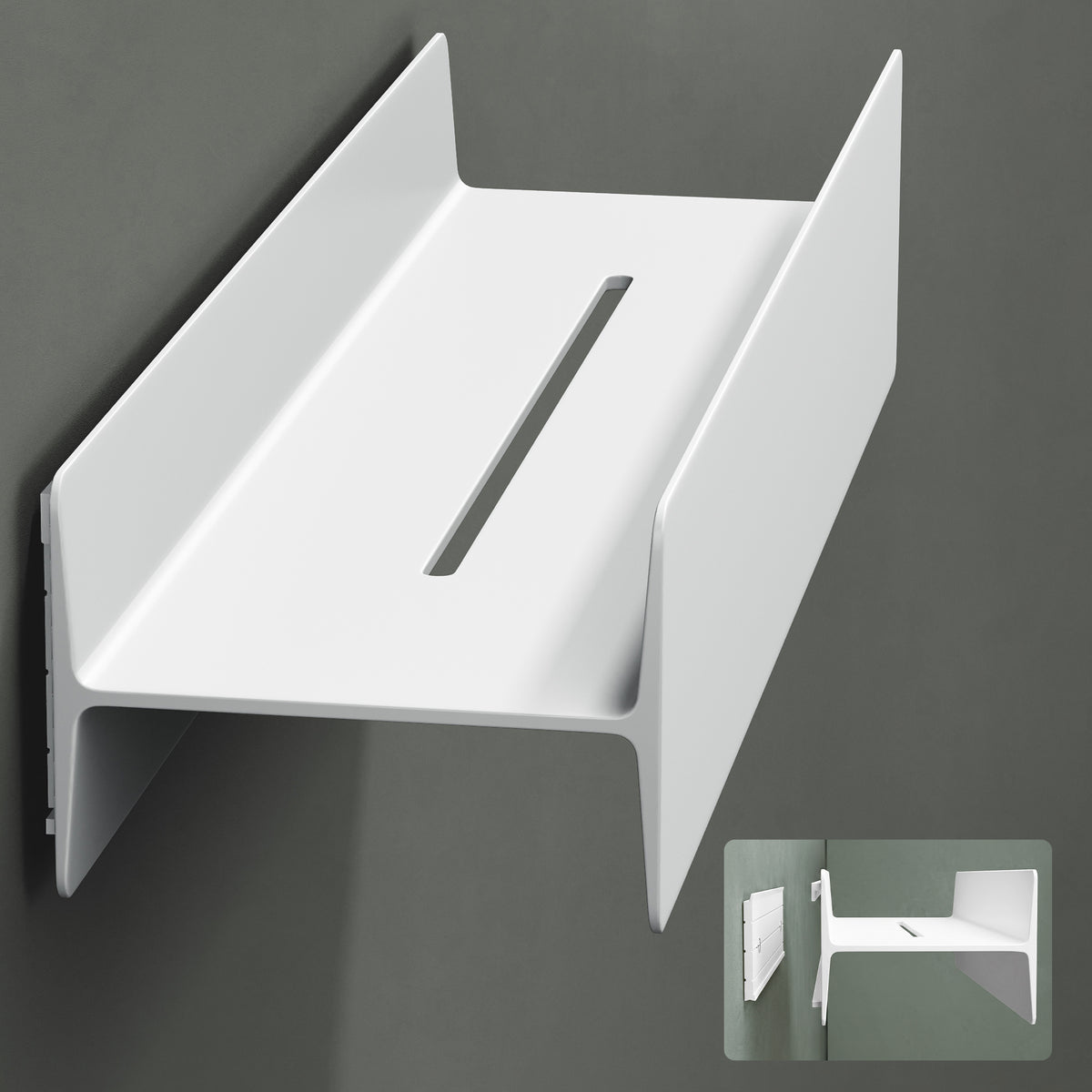 glasvilla Étagère de douche à percer ou à coller Étagère de douche de salle de bain 40cm Étagère murale de salle de bain Organisateur de salle de bain Reglo-03