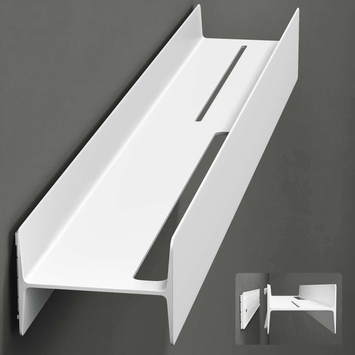 glasvilla Étagère de douche à percer ou à coller Étagère de douche de salle de bain 40cm Étagère murale de salle de bain Organisateur de salle de bain Reglo-03
