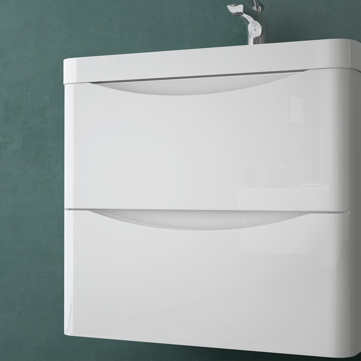 conjunto de muebles de baño glasvilla lavabo con mueble bajo lavabo mueble con cajones de cierre suave incluido lavabo 60cm Smile