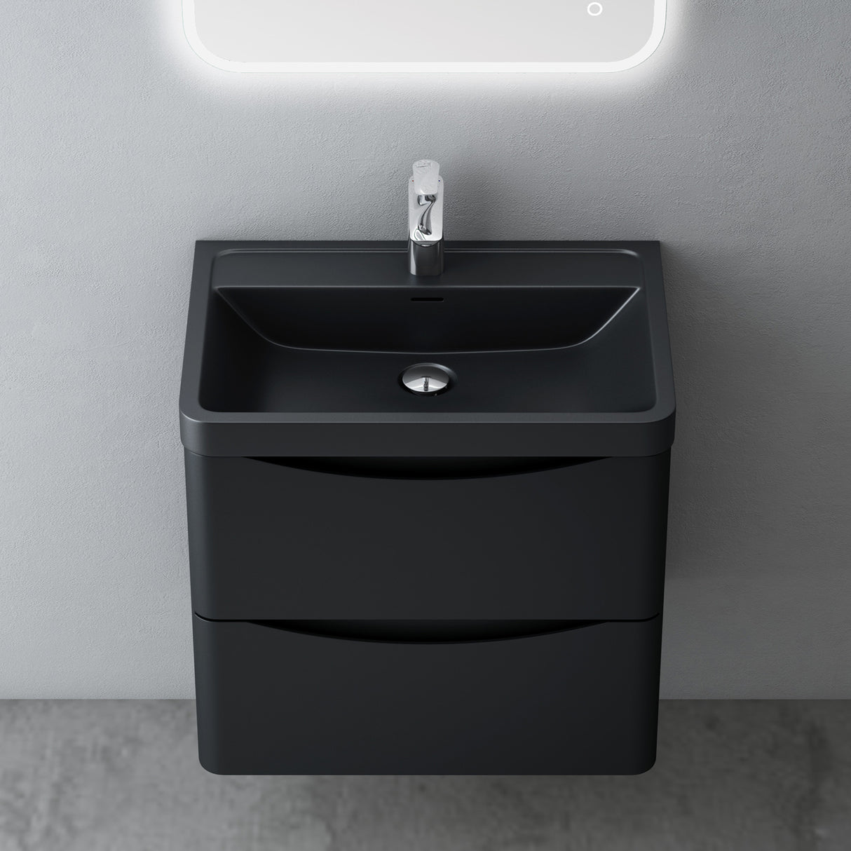 conjunto de muebles de baño glasvilla lavabo con mueble bajo lavabo mueble con cajones de cierre suave incluido lavabo 60cm Smile