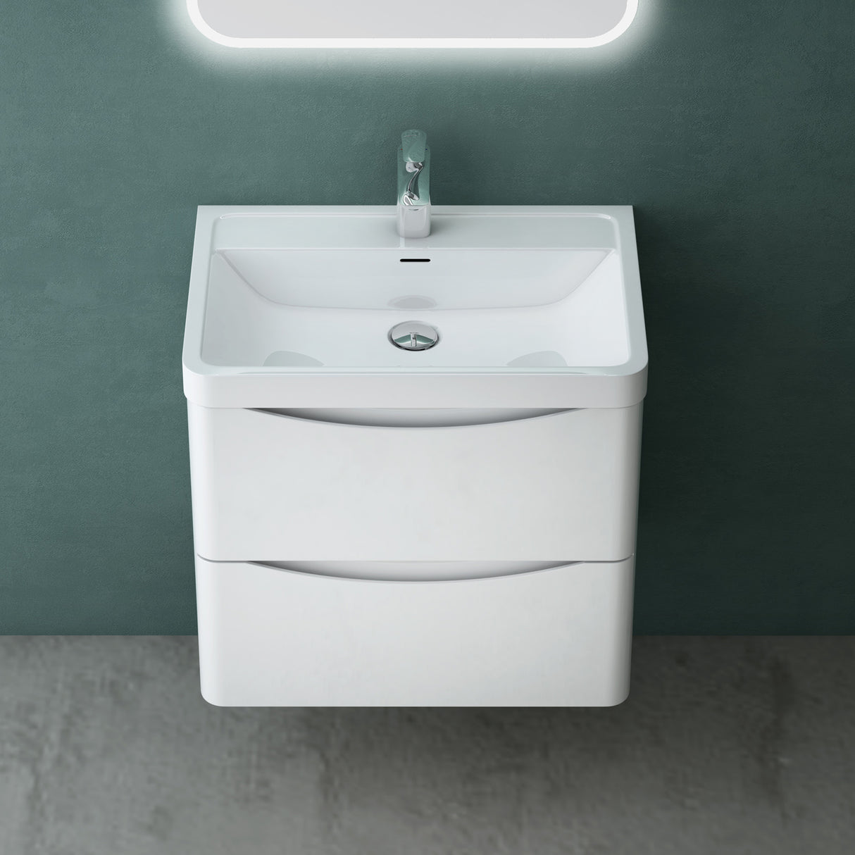 conjunto de muebles de baño glasvilla lavabo con mueble bajo lavabo mueble con cajones de cierre suave incluido lavabo 60cm Smile