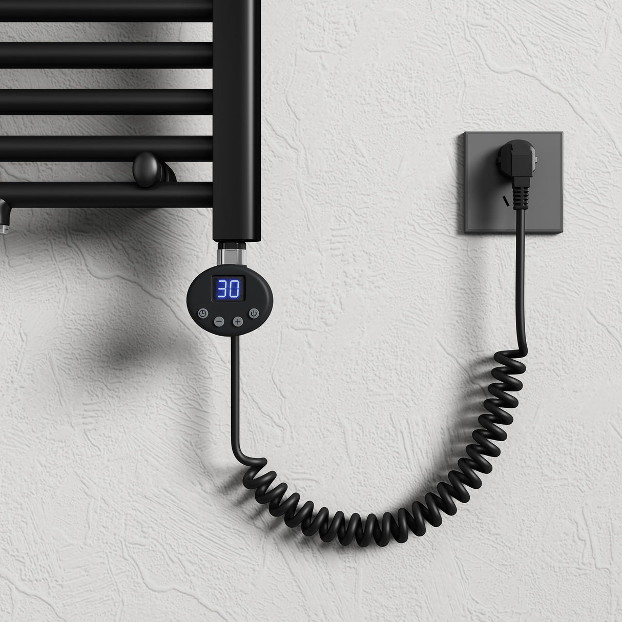 glasvilla Heizstab con termostato electrocalentador con pantalla LCD cartucho calefactor de acero inoxidable elemento calefactor para radiadores de baño calefacciones toalleros