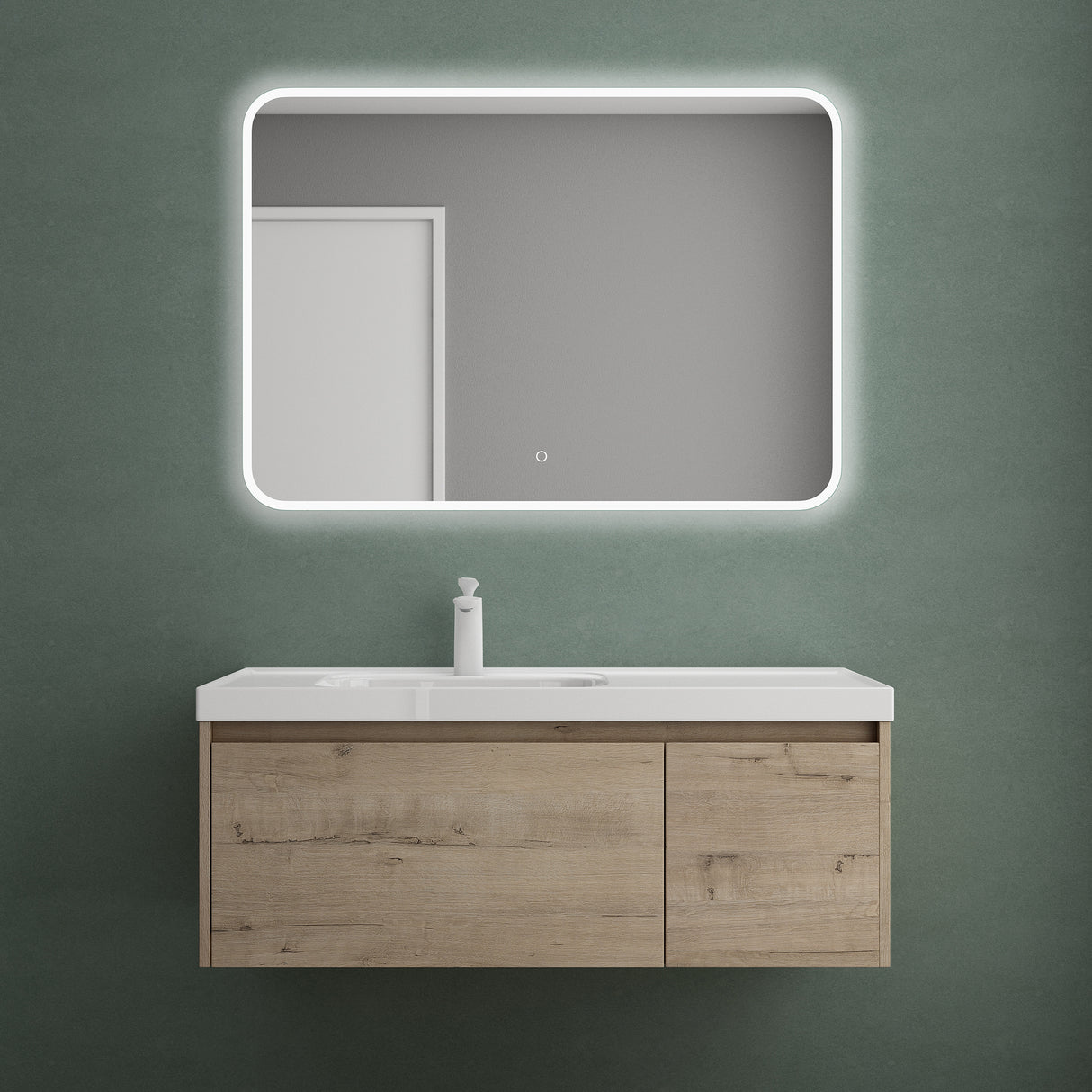 conjunto de muebles de baño glasvilla mueble bajo lavabo con lavabo de mineral Salerno