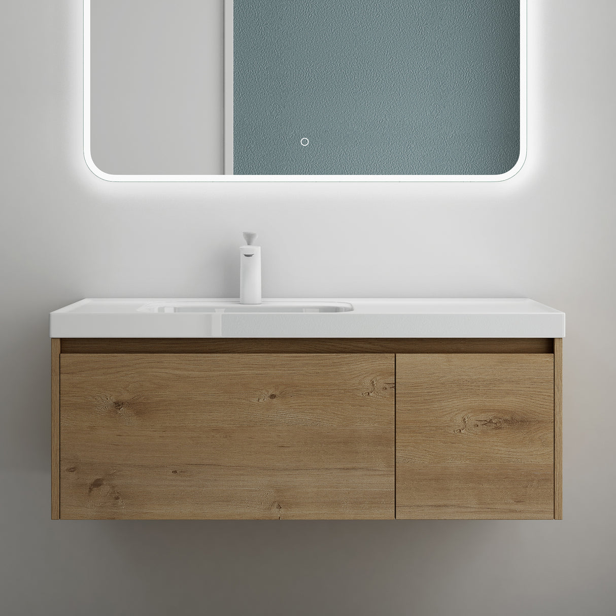 conjunto de muebles de baño glasvilla mueble bajo lavabo con lavabo de mineral Salerno