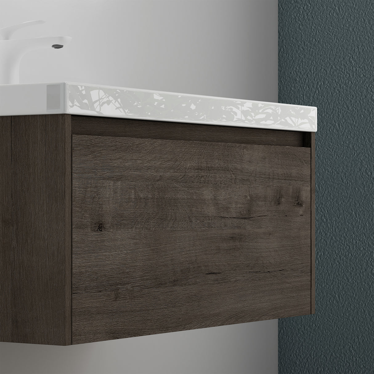 conjunto de muebles de baño glasvilla mueble bajo lavabo con lavabo de mineral Salerno