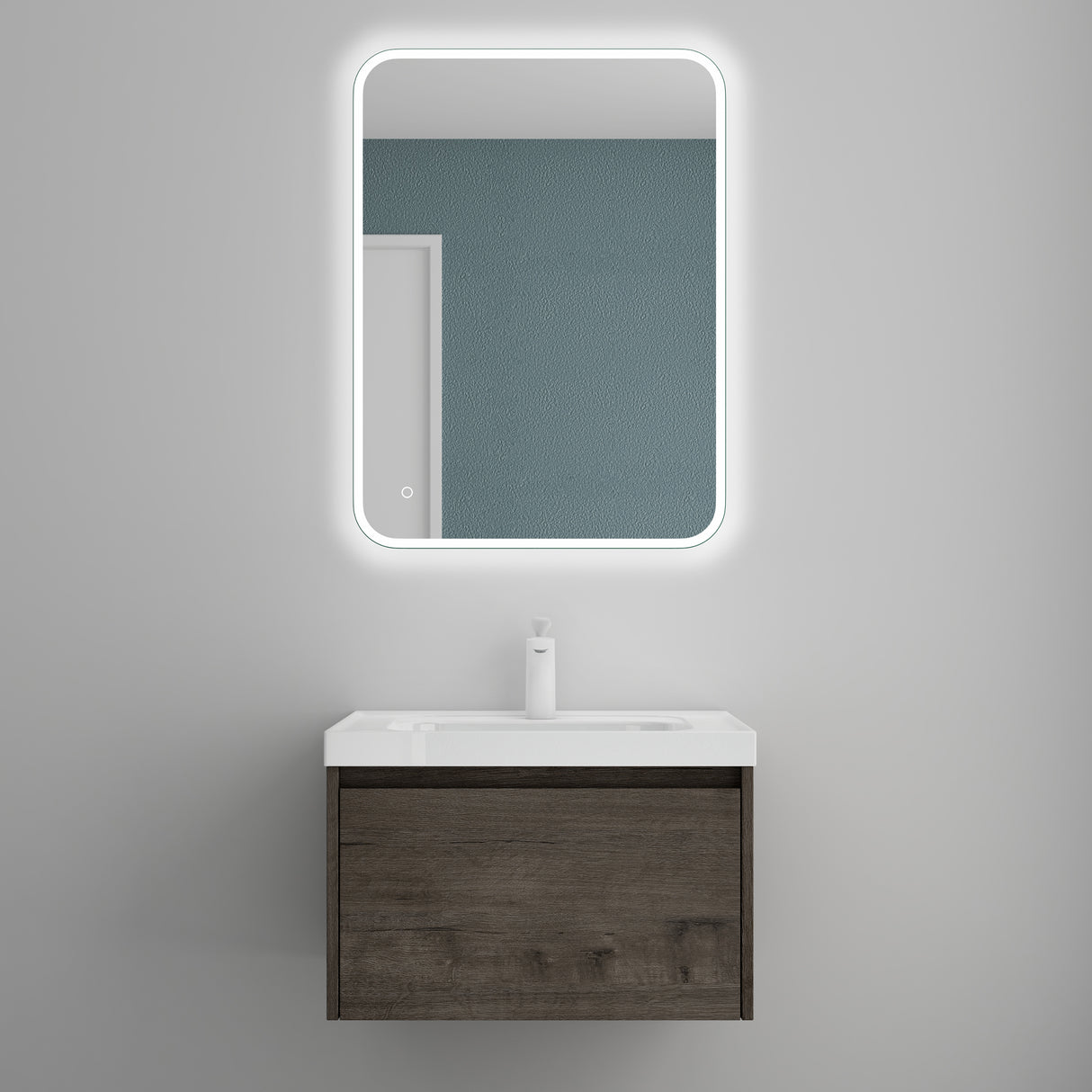 conjunto de muebles de baño glasvilla mueble bajo lavabo con lavabo de mineral Salerno