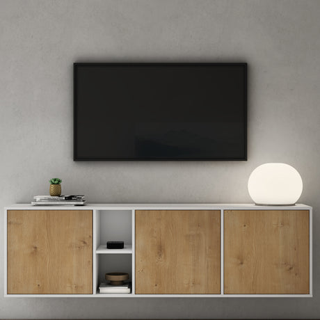 glasvilla Möbel Schrank mit 3 Türen und 2 Fächern Kommode  Sideboard viel Stauraum für Wohnbereich Schrank02