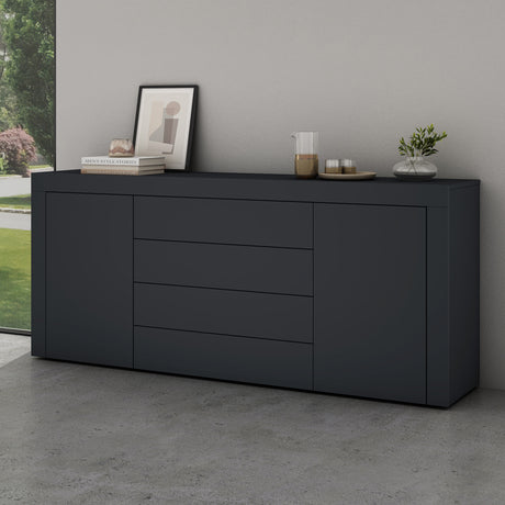 glasvilla Sideboard Aufbewahrungsschrank BTH: 167x36x70 cm mit 2 Schränken und 4 Schubladen Kommode Mehrzweckschrank Möbel Schrank03