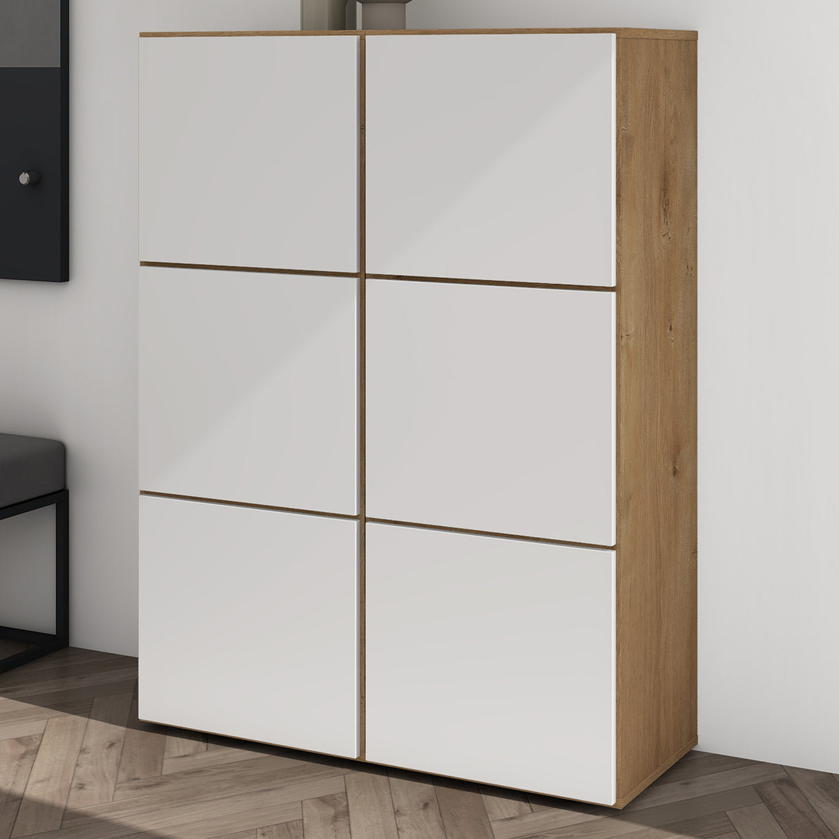 glasvilla zapatero cómoda de zapatos con 3 armarios BTH: 45x36x120 cm estante para zapatos muebles zapatero02