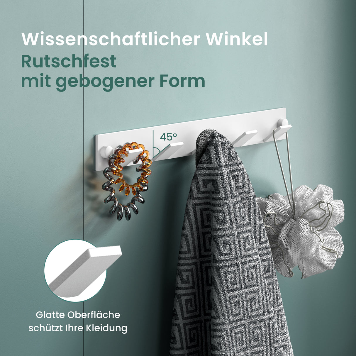 Glasvilla Design Perchero de Pared con Ganchos Plegables Stalo-02+03 – Aluminio Minimalista y Elegante