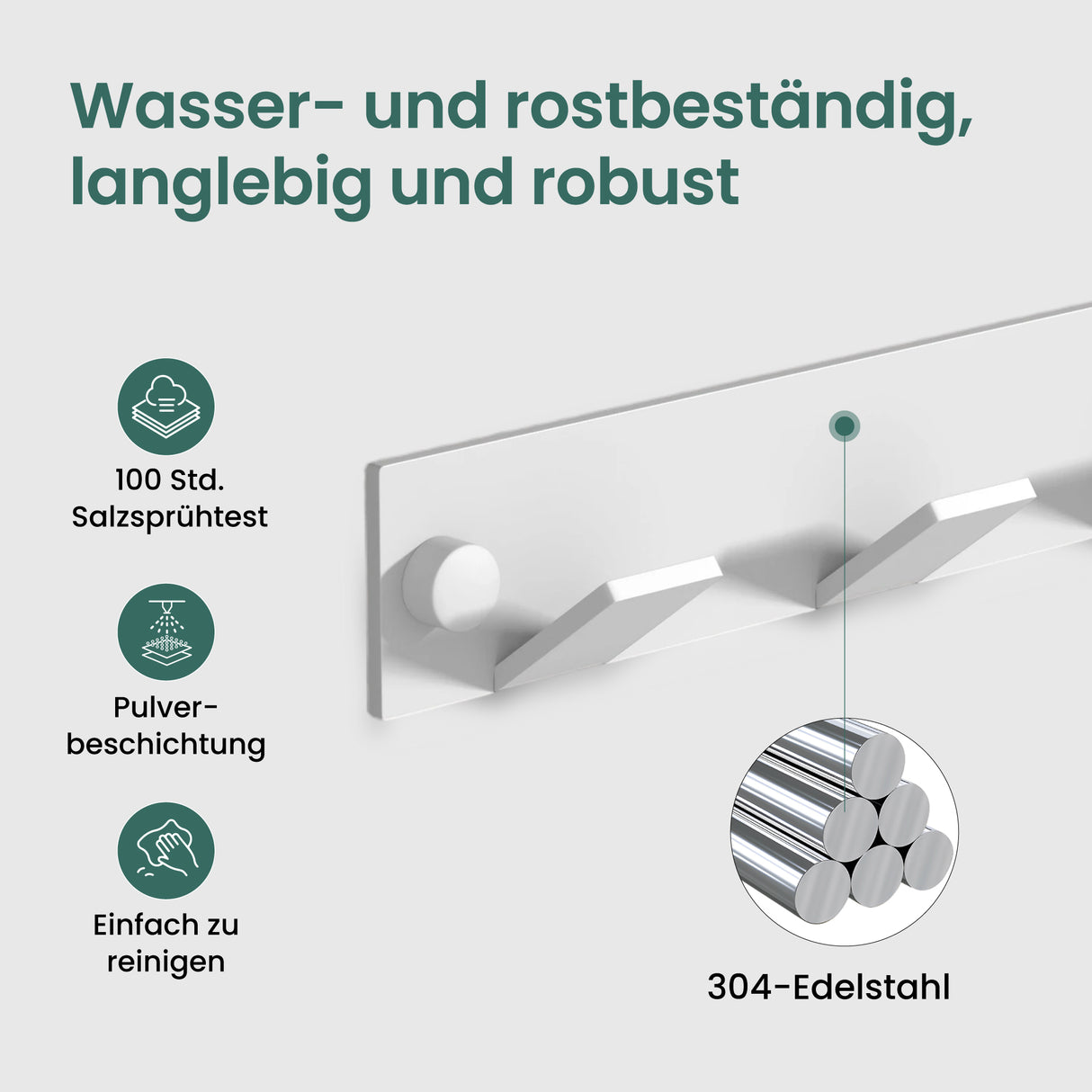 Glasvilla Design Perchero de Pared con Ganchos Plegables Stalo-02+03 – Aluminio Minimalista y Elegante