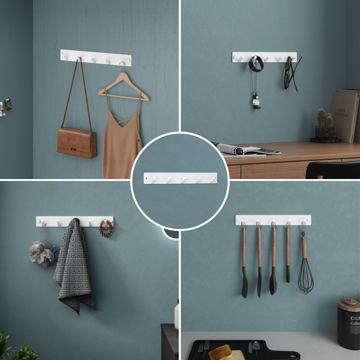 glasvilla perchero de pared ganchos de pared de aluminio perchero con ganchos plegables barra de perchero ganchos de perchero ganchos para ropa Stalo-04+05