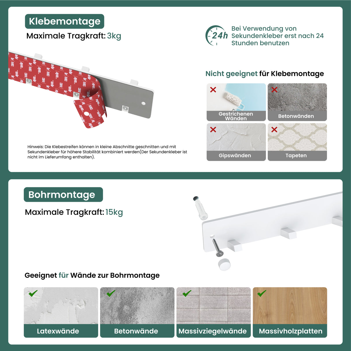 glasvilla perchero de pared ganchos de pared de aluminio perchero con ganchos plegables barra de perchero ganchos de perchero ganchos para ropa Stalo-04+05