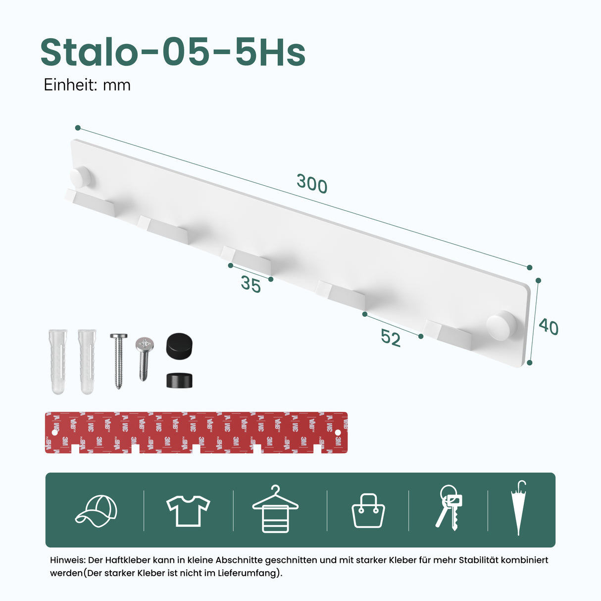 glasvilla perchero de pared ganchos de pared de aluminio perchero con ganchos plegables barra de perchero ganchos de perchero ganchos para ropa Stalo-04+05