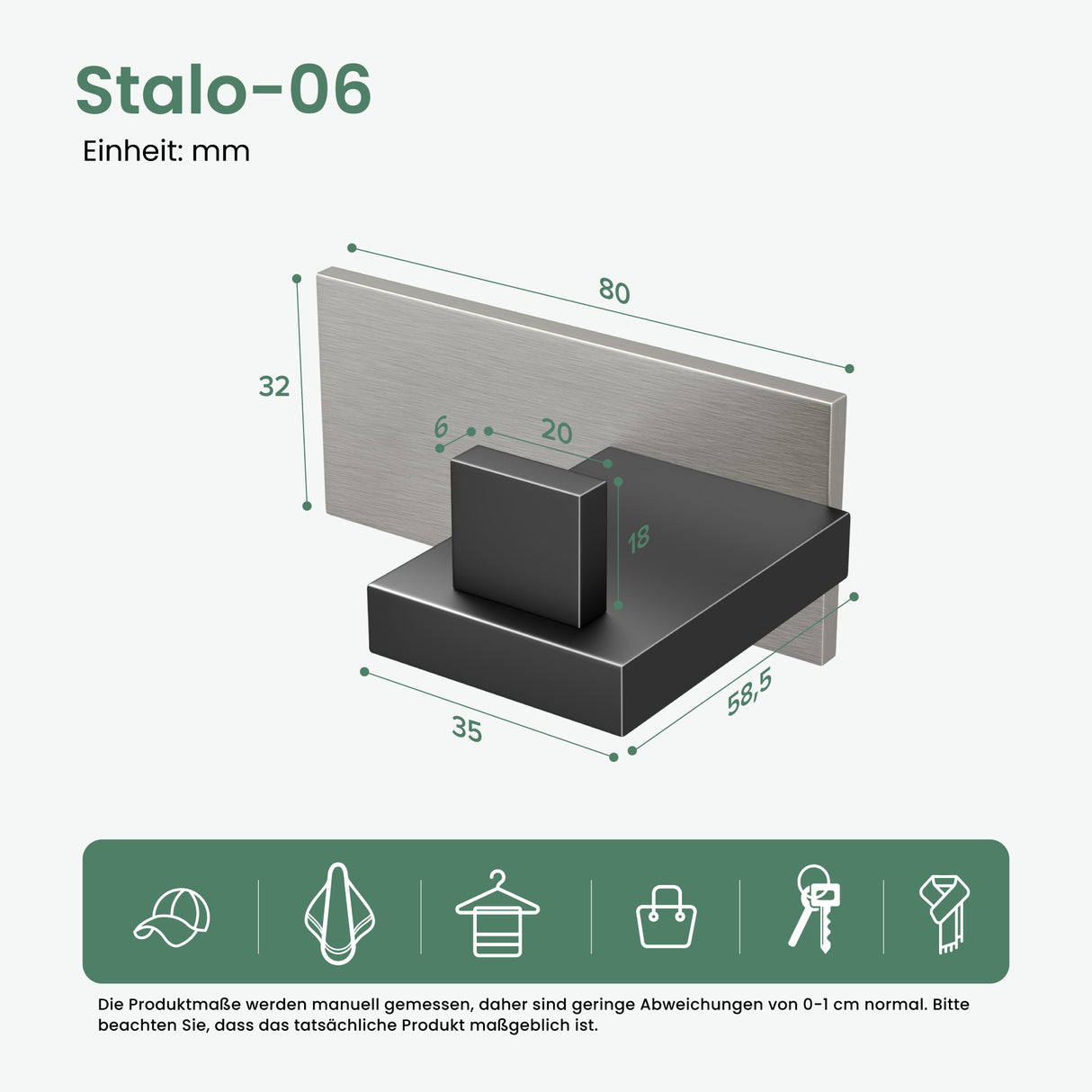glasvilla ganchos de ropa perchero de pared ganchos de pared de acero inoxidable barra de percha ganchos de perchero Stalo-06+Stalo-07
