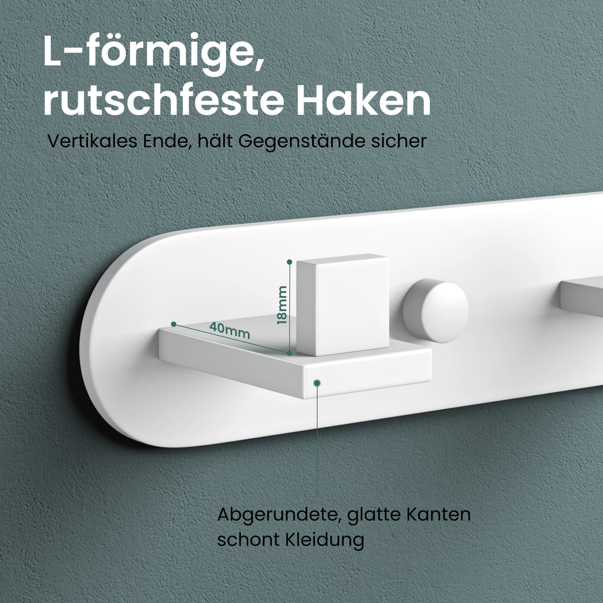 Glasvilla Design – Ganchos de pared de acero inoxidable Stalo-08 / Stalo-09 con montaje adhesivo o atornillado