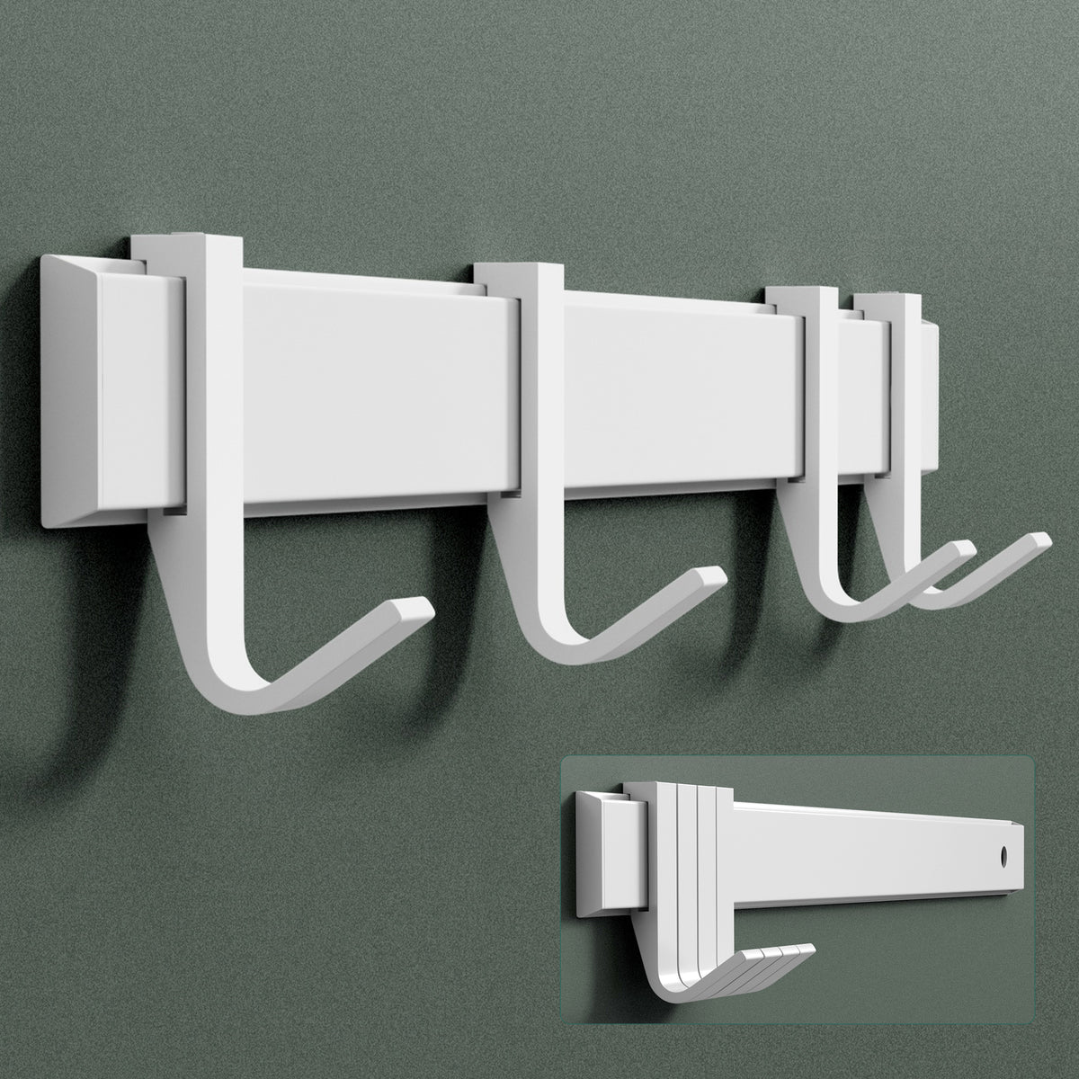 glasvilla Appendiabiti da Parete con Ganci Scorrevoli, Attaccapanni da Muro in Alluminio Appendiabiti per Cameretta, Ingresso, Cucina, Stalo-12