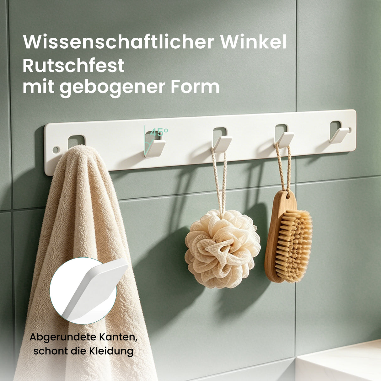 glasvilla Kleiderhaken ohne Bohren Wandgarderobe Wandhaken mit 5 Haken Garderobenleiste Garderobenhaken Stalo-14