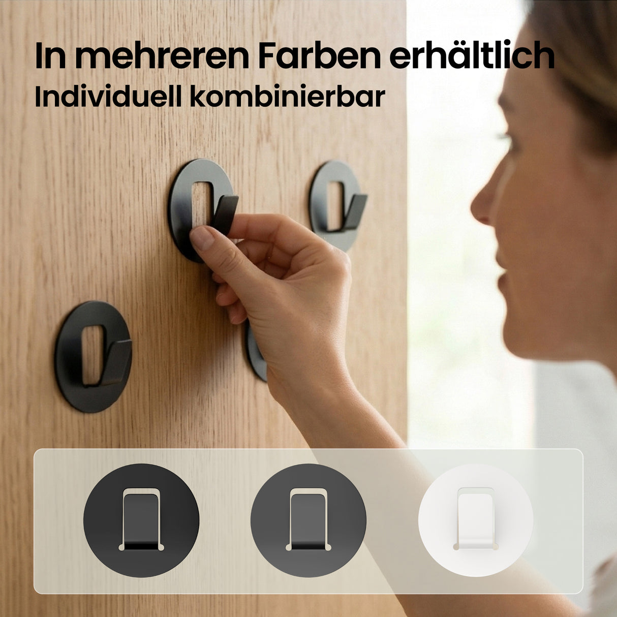 glasvilla Kleiderhaken 4 Stück Wandgarderobe Wandhaken aus Aluminiumlegierung Garderobenleiste Garderobenhaken Stalo-16