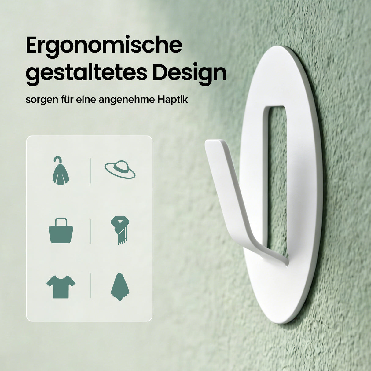 glasvilla Kleiderhaken 4 Stück Wandgarderobe Wandhaken aus Aluminiumlegierung Garderobenleiste Garderobenhaken Stalo-16