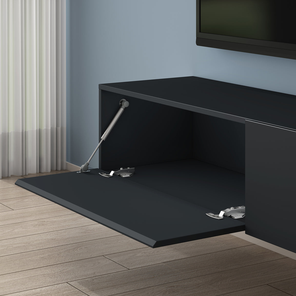 glasvilla Fernsehtisch Fernsehschrank TV Schrank Verdeckter Griff mit Soft-Close Lowboard Hängeschrank für Wohnzimmer Fernsehschrank02