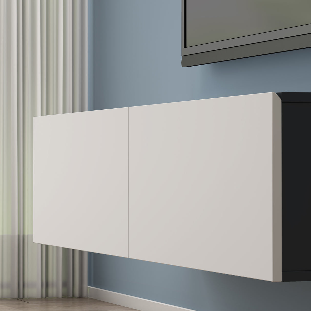 glasvilla Fernsehtisch Fernsehschrank TV Schrank Verdeckter Griff mit Soft-Close Lowboard Hängeschrank für Wohnzimmer Fernsehschrank02