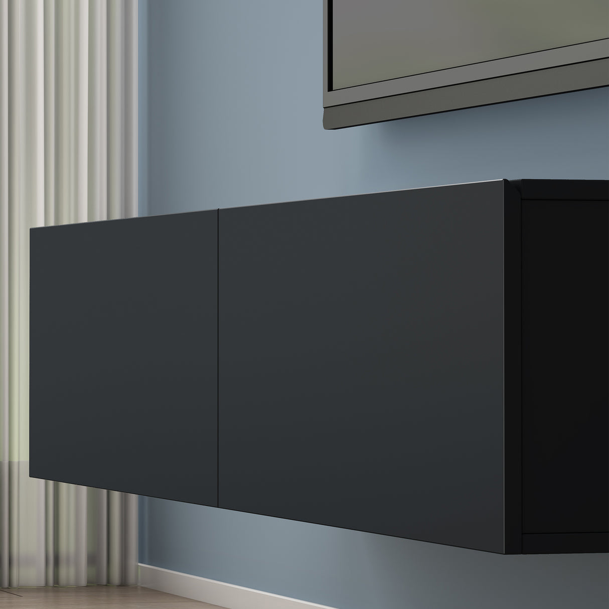 glasvilla Fernsehtisch Fernsehschrank TV Schrank Verdeckter Griff mit Soft-Close Lowboard Hängeschrank für Wohnzimmer Fernsehschrank02