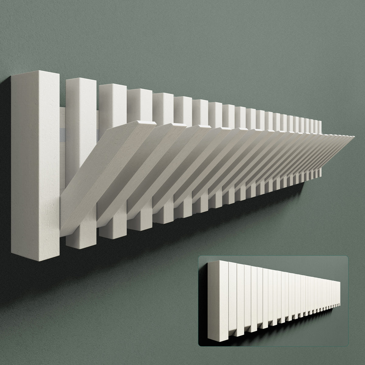 Glasvilla Design – Perchero de pared de madera con 7 ganchos magnéticos abatibles Twigro-01