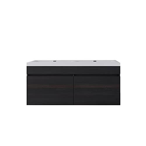 set de muebles de baño glasvilla con lavabo de mineral y mueble de baño Botanica