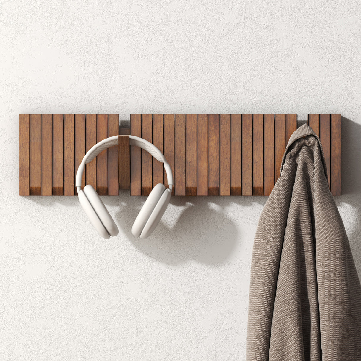 glasvilla Appendiabiti da Parete in Legno, Attaccapanni da Muro Moderno per Camera da Letto, Ingresso, Studio con Gancio Pieghevole e Salvaspazio, Twigro-01