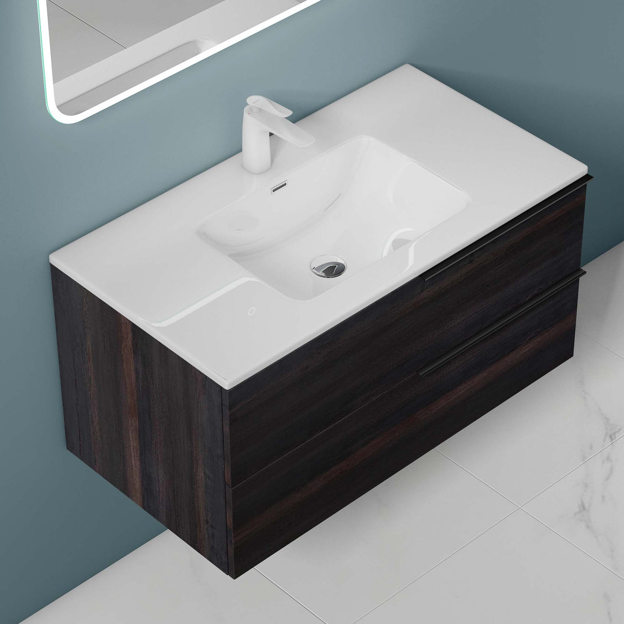 glasvilla Badmöbelset Unterschrank con lavabo mueble de baño 2 cajones lavabo mueble de baño Paestum