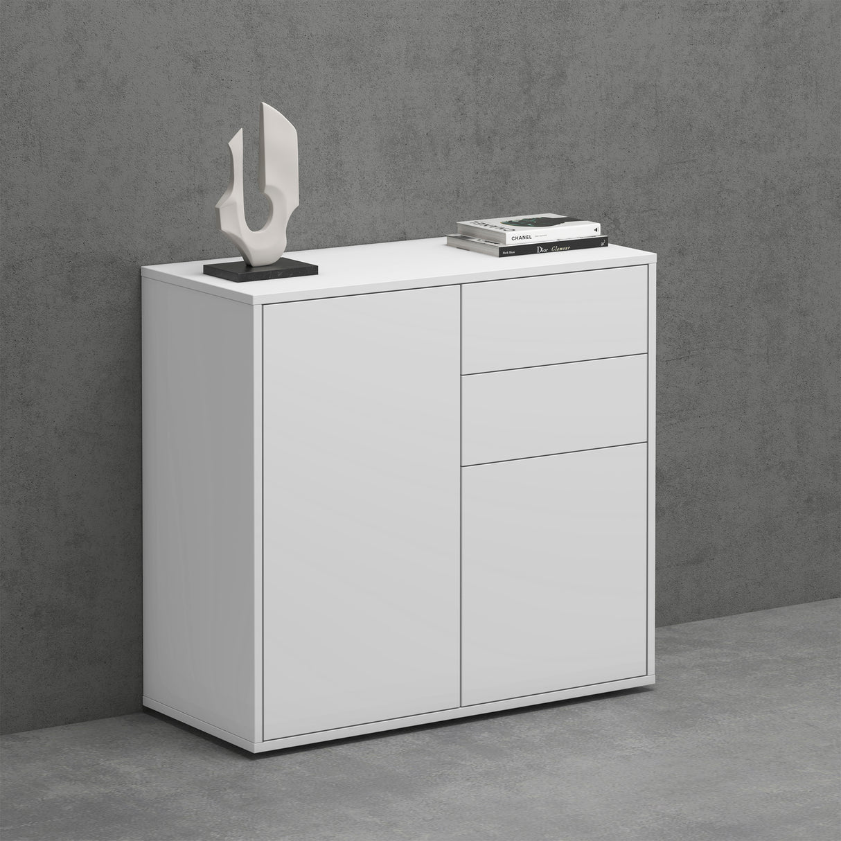 glasvilla Schuhschrank Kommode Aufbewahrungsschrank mit 2 Schränken und 2 Schubladen Sideboard Mehrzweckschrank Schrank05