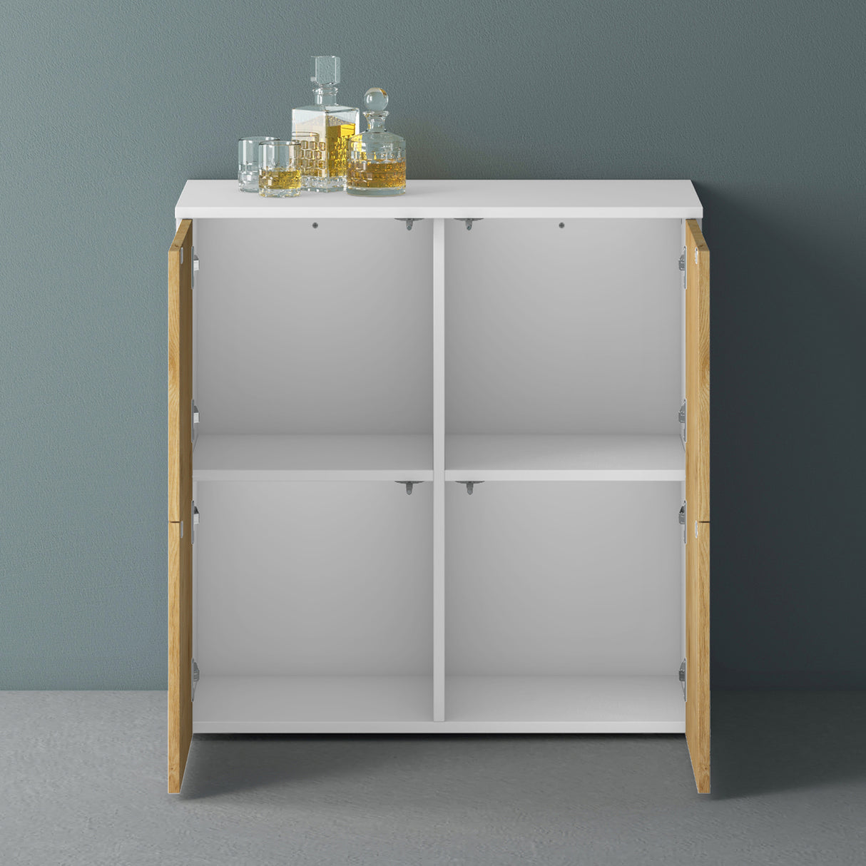 glasvilla Möbel Kommode Aufbewahrungsschrank mit 4 Türen Sideboard Schrank Mehrzweckschrank Schrank04