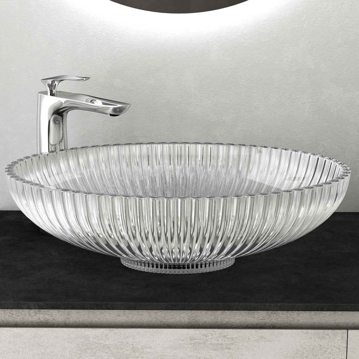glasvilla Lavabo da Appoggio in Vetro Lavandino Bagno da Appoggio in Vetro Ovale