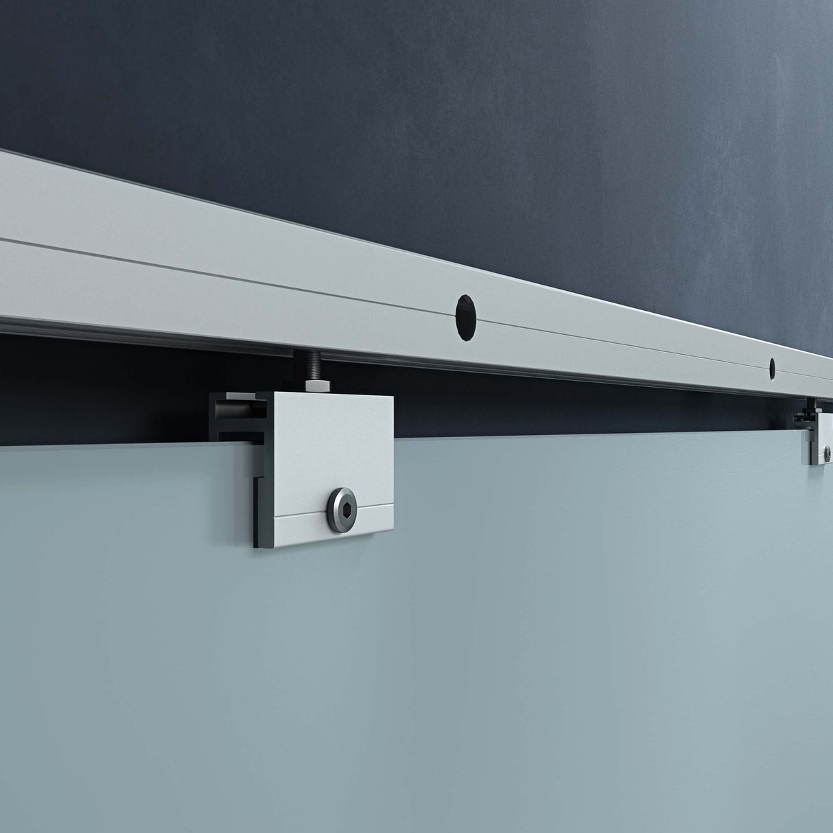 glasvilla Glasschiebetür komplettset Amalfi H: 2050mm, Griffart: Muschelgriff, inkl. Softclose-Automatik, 8mm ESG-Sicherheitsglas