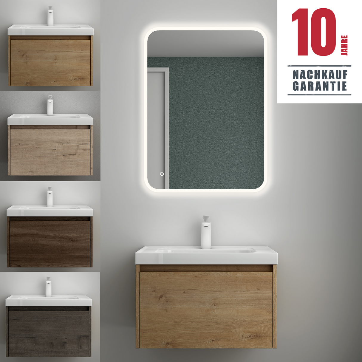 conjunto de muebles de baño glasvilla mueble bajo lavabo con lavabo de mineral Salerno