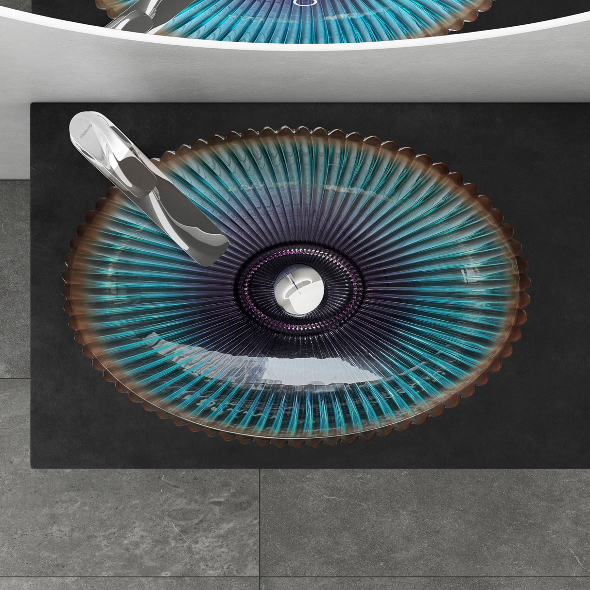 glasvilla Lavabo da Appoggio in Vetro Lavandino Bagno da Appoggio in Vetro Ovale
