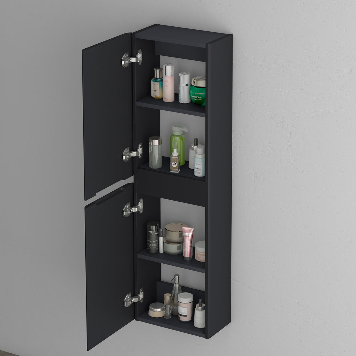 glasvilla armario lateral armario de baño con 2 puertas y 4 compartimentos BxT: 35x20 cm armario alto estantería de baño armario multiusos Lucca