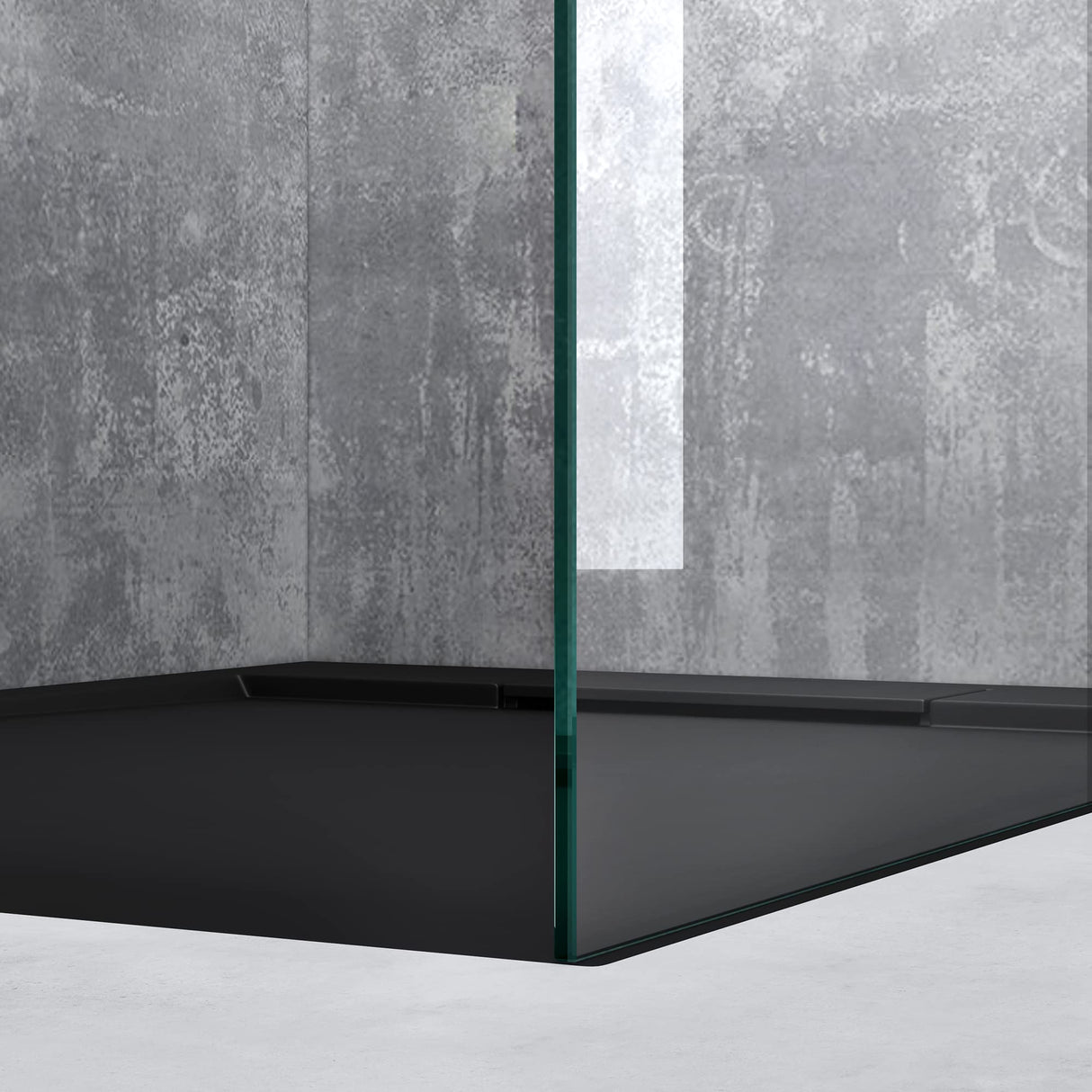 glasvilla Duschwand für Dusche Duschabtrennung Walk-In ESG-Sicherheitsglas 8mm NANO Glas BRAM1&BRAM3 Bremen1 Schwarz