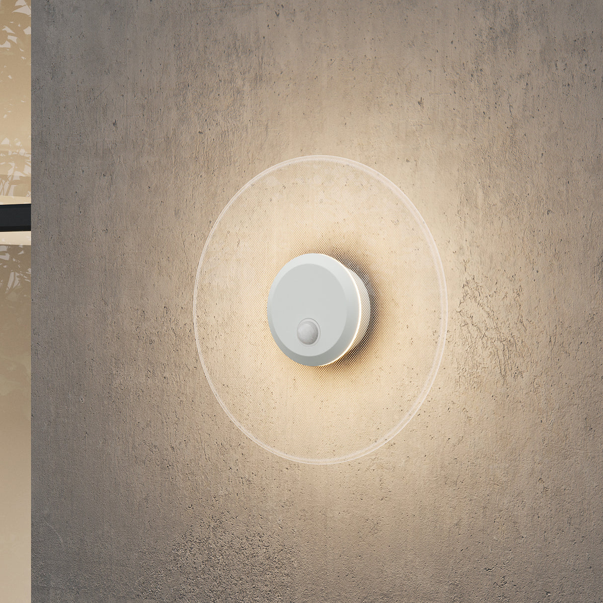 glasvilla Wandleuchte Außen 6W LED Wandlampe | Außenleuchte Wegeleuchte für Garten, 3000K mit Bewegungsmelder | Außenlampe ⌀300X65mm IP65 LunaLights