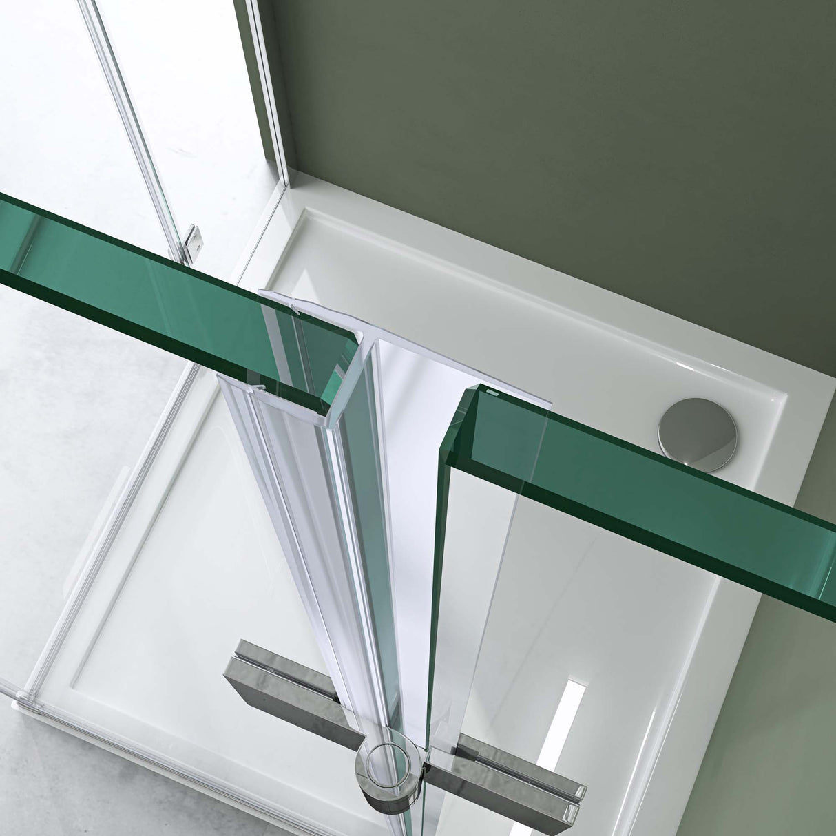 galsvilla Eckeinstieg Duschkabine Duschabtrennung Klarglas 6mm ESG-Sicherheitsglas & Lotuseffekt 2 Pendeltüren R01k