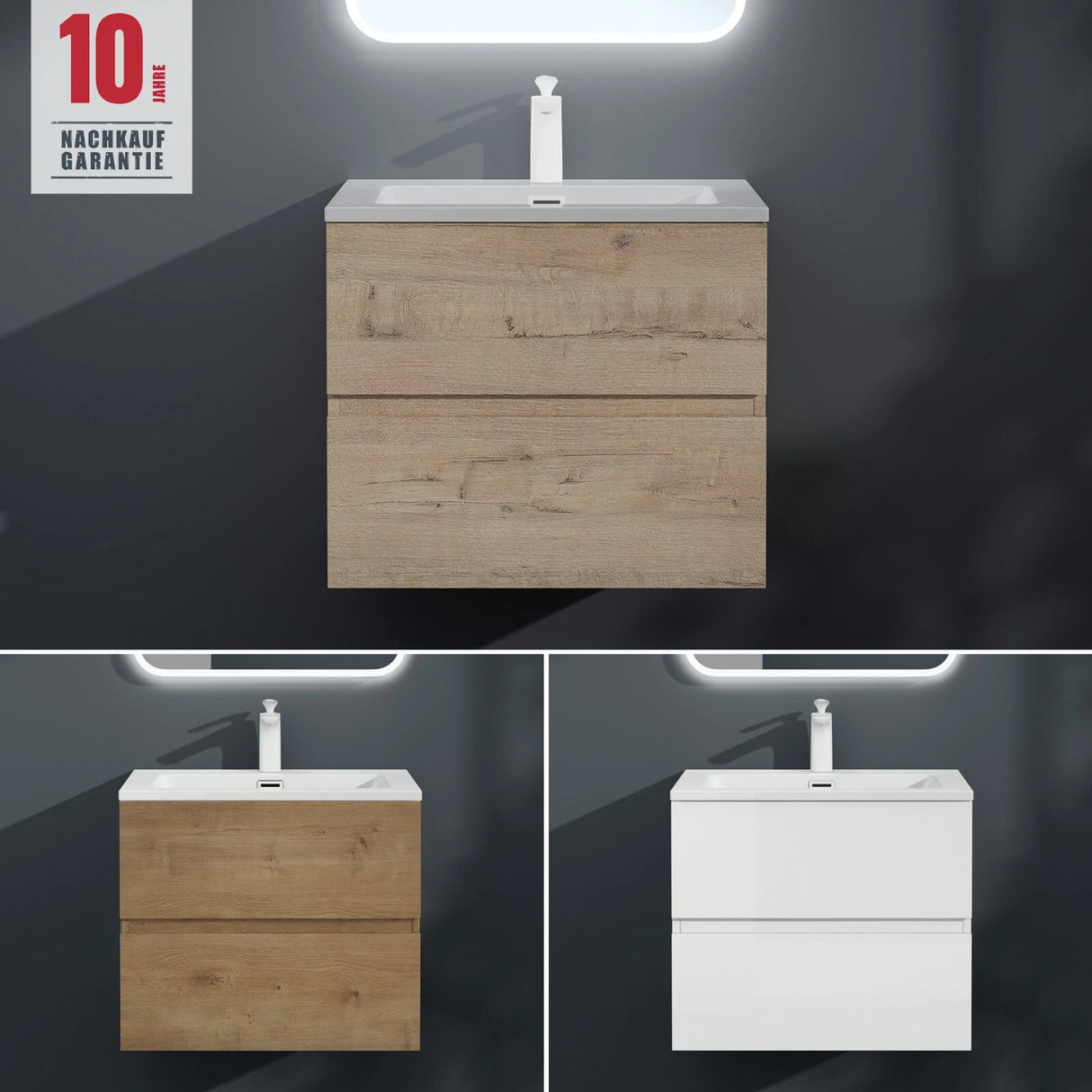 conjunto de muebles de baño glasvilla lavabo con mueble inferior lavabo de mineral lavabo mueble inferior 2 cajones cierre suave Aqualis
